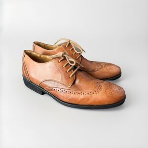 Sandro Moscolini Spain Tan Leather Loafers Oxfords Dress Shoes Tassels Size 10